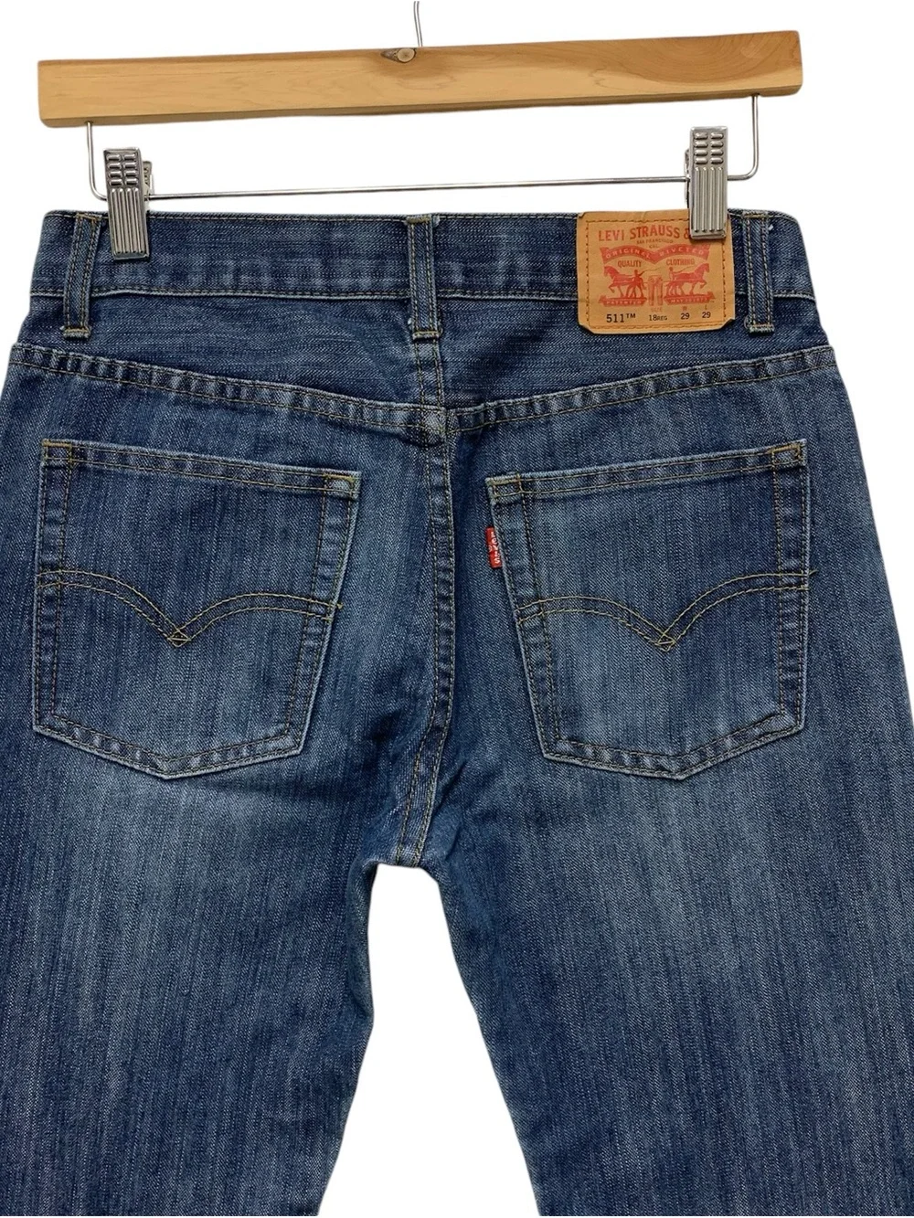 Levis 511 Slim Jeans Mens 29x29 Boys 18 Regular Blue Zip Fly